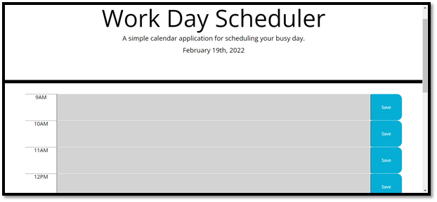 Screenshot of daily scheduler.